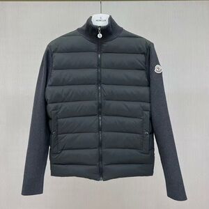 MONCLER Men's Wool Knitted Patched Down Jacket